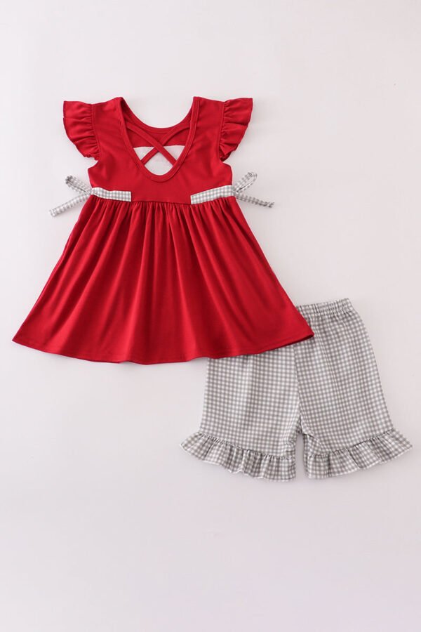 Alabama elephant french knot ruffle shorts set - Image 3