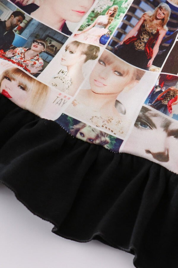 Black music fan print girl gown - Image 3