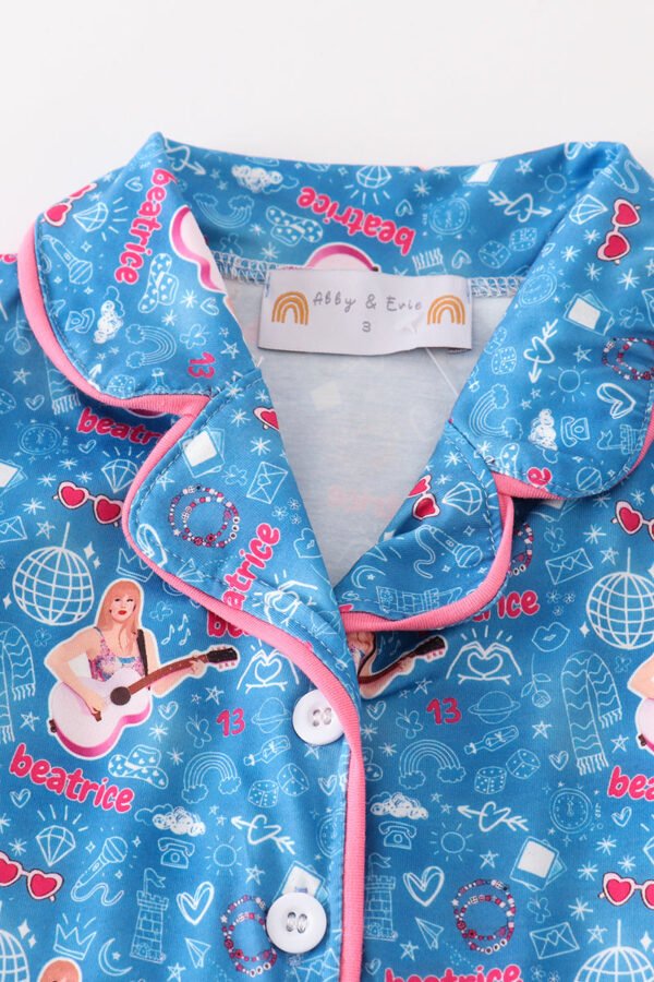 Blue music fan girl pajamas set - Image 2