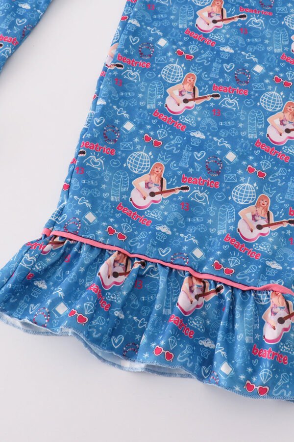 Blue music fan women pajamas set - Image 4
