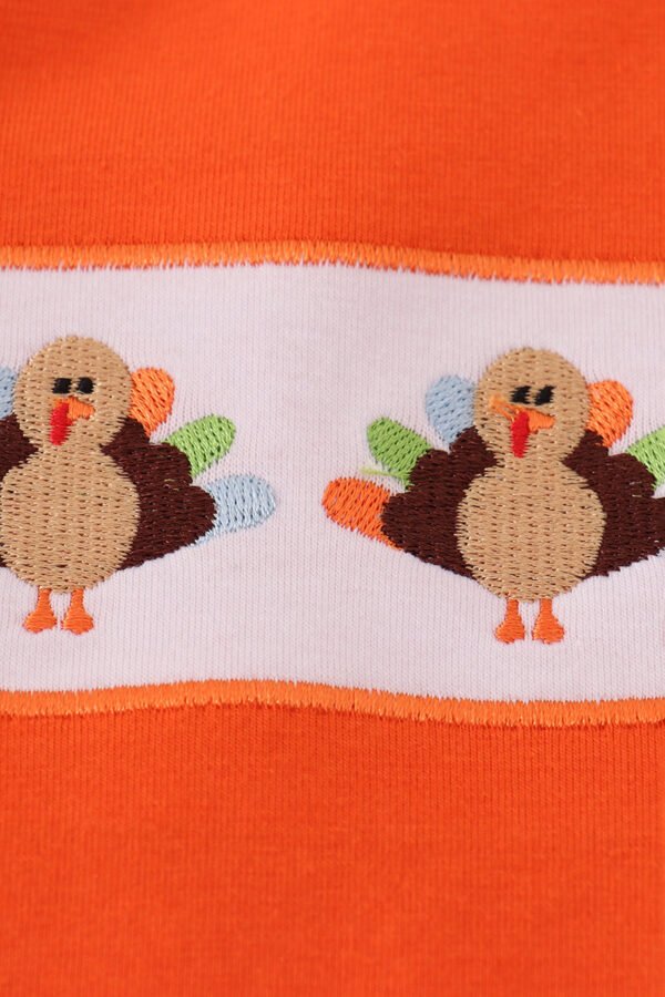 Orange turkey embroidery top - Image 2