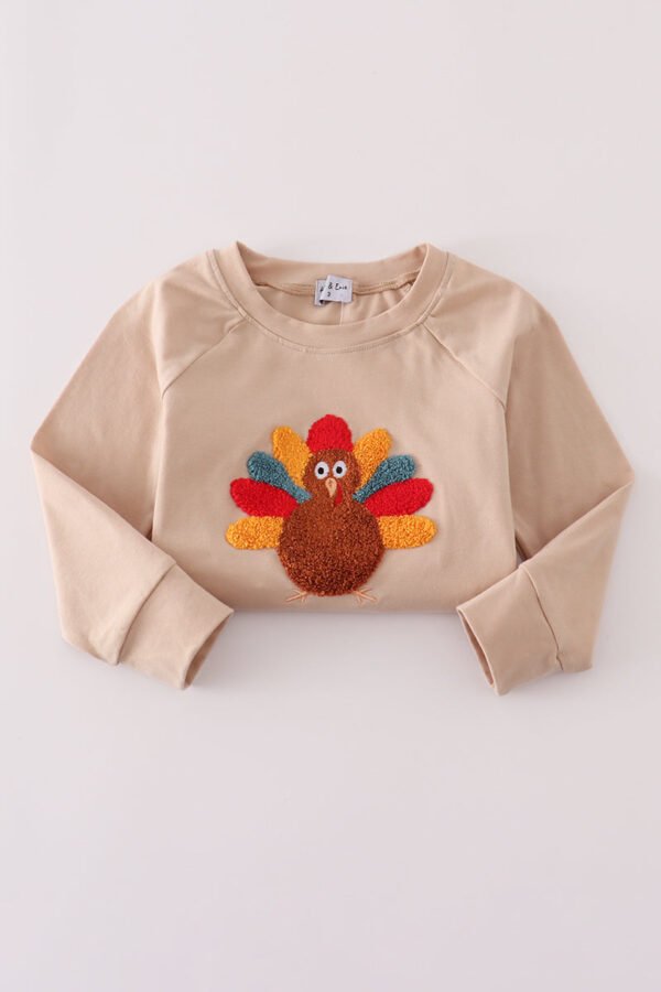 Beige turkey french knot top - Image 5