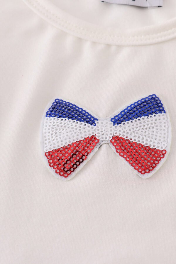 Flag bow ice-cream sequin mom&me top - Image 3