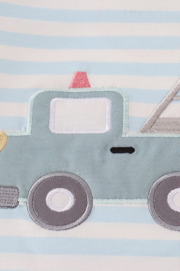 Blue crane applique stripe top - Image 2
