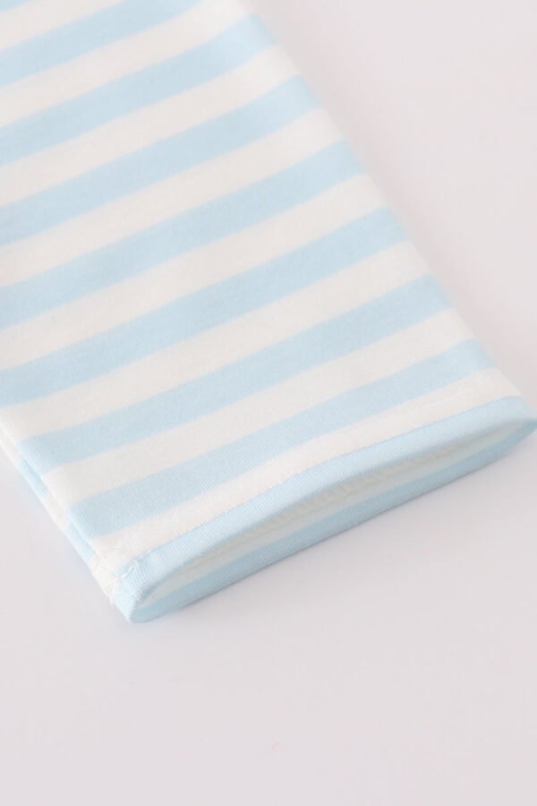 Blue crane applique stripe top - Image 3