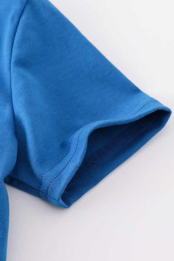Blue airplane embroidery top - Image 3
