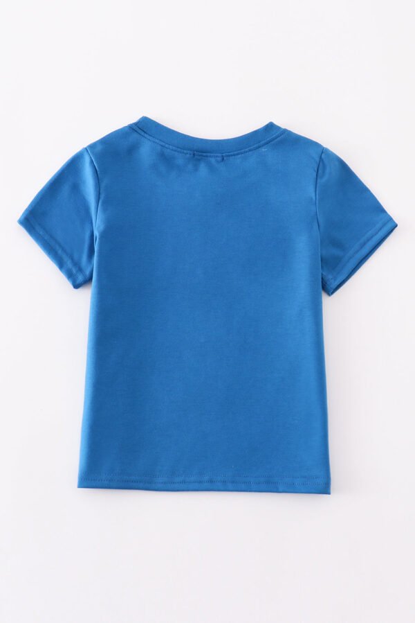 Blue airplane embroidery top - Image 4