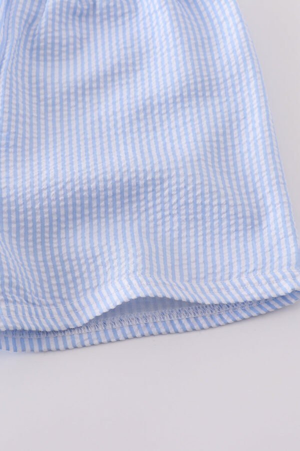 Blue cross embroider smocked set - Image 4