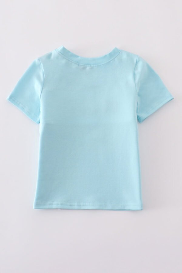 Blue fire truck police car embroidery smocked top - Image 4