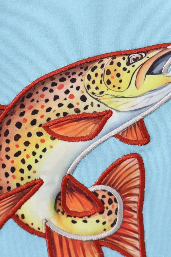 Blue fish applique top - Image 5