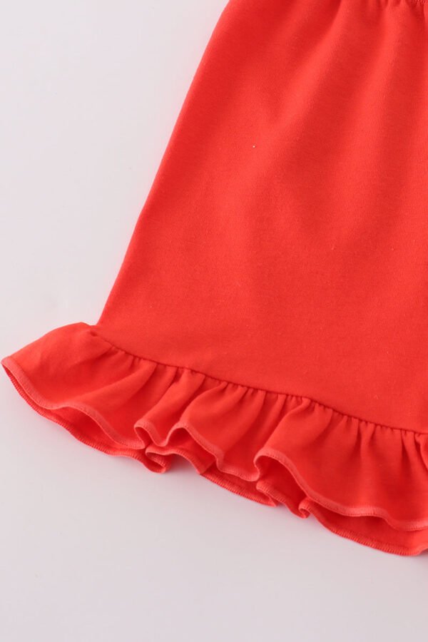 Apple print bow ruffle shorts set - Image 2