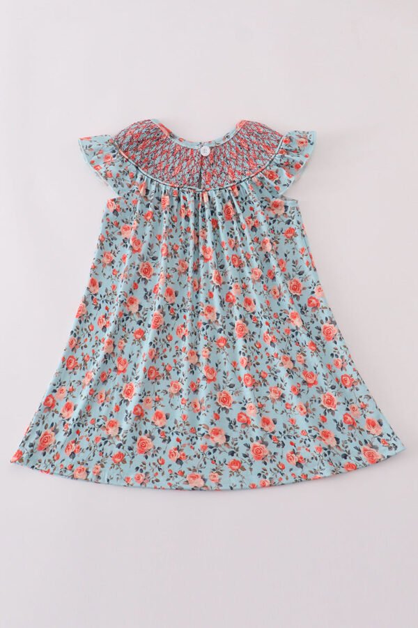 Blue floral smocked dress - Image 5