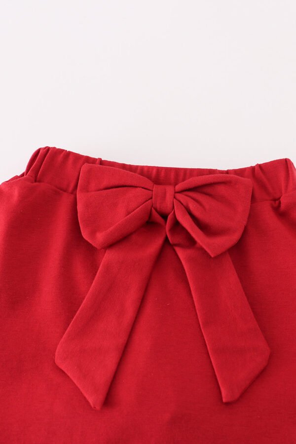 Alabama polka dot elephant french knot bow skort set - Image 3