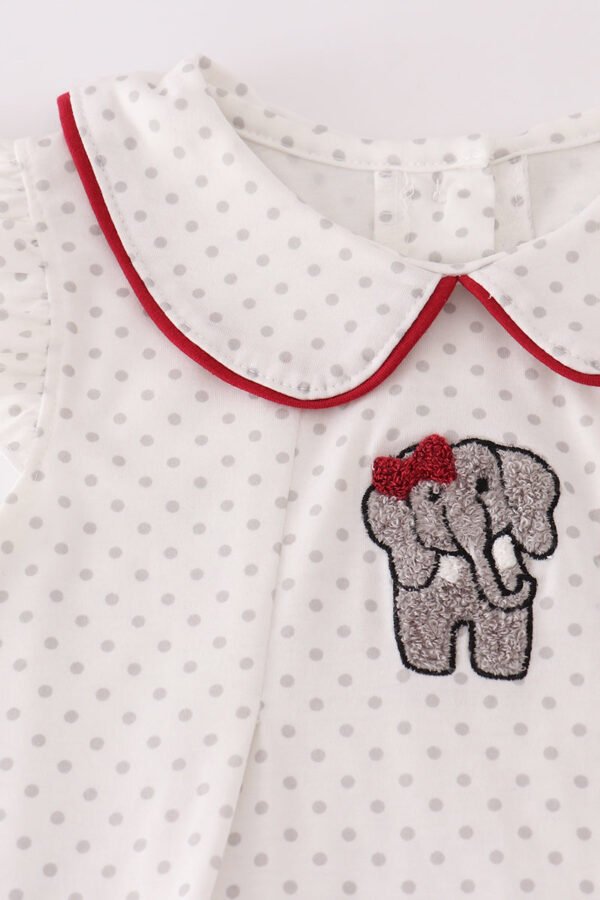Alabama polka dot elephant french knot ruffle pants set - Image 2