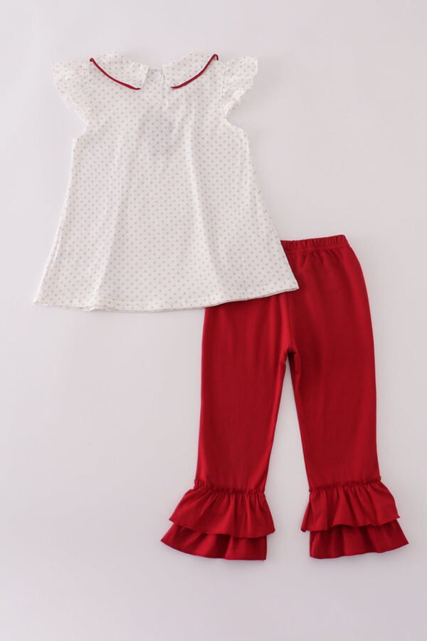 Alabama polka dot elephant french knot ruffle pants set - Image 4