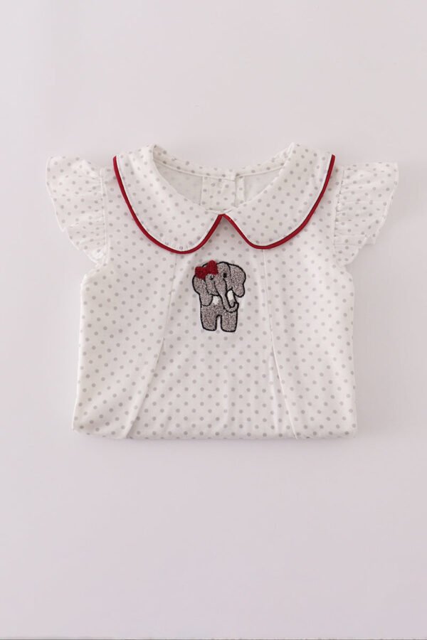 Alabama polka dot elephant french knot ruffle pants set - Image 5