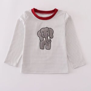 Alabama polka dot elephant french knot top