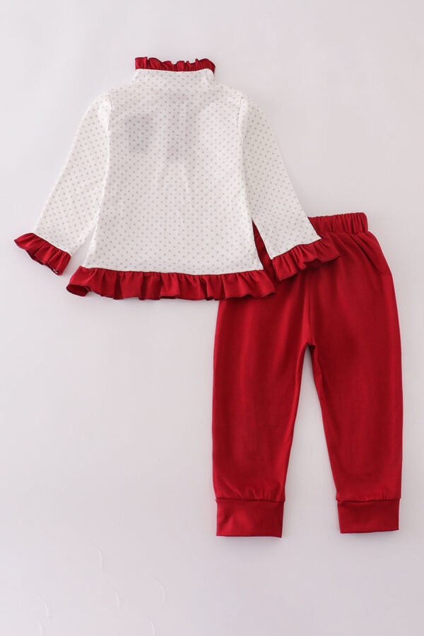 Alabama polka dot elephant french knot ruffle pants set - Image 5