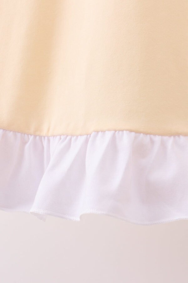 Beige turkey embroidery ruffle dress - Image 3