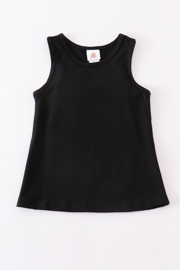 Black blank basic kids teens adult tank top - Image 2