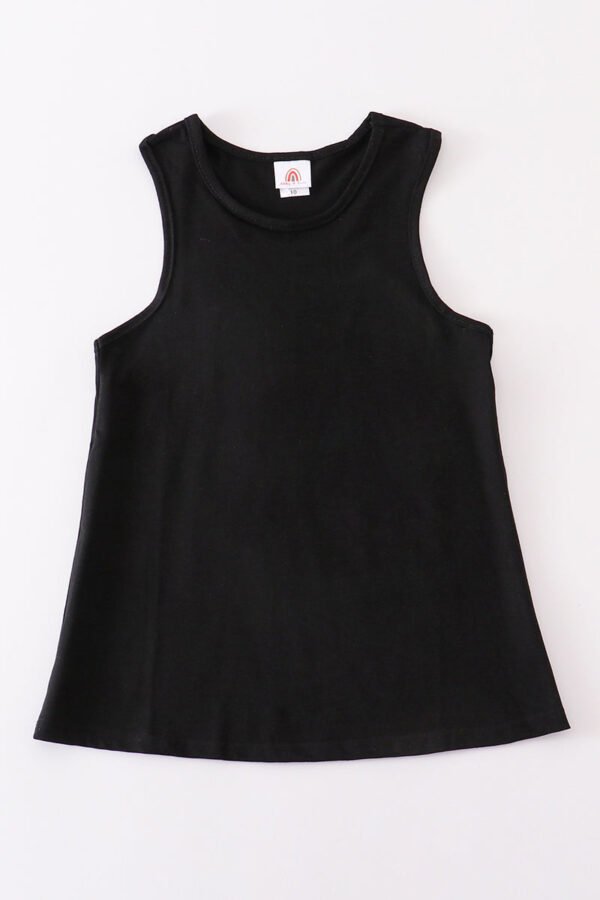 Black blank basic kids teens adult tank top - Image 6