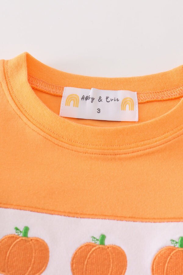 Premium Orange pumpkin embroidery top - Image 2