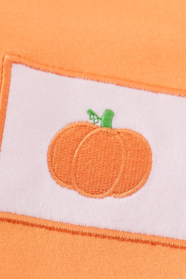 Premium Orange pumpkin embroidery top - Image 3
