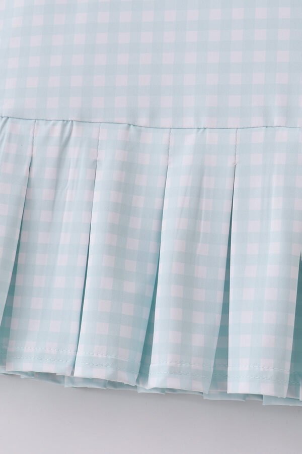 Blue active gingham shorts dress set - Image 4