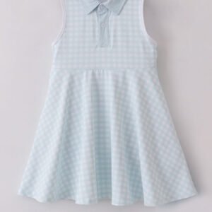 Blue active gingham dress set