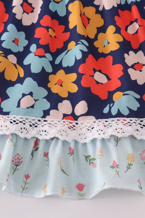 Blue floral ruffle dress - Image 4