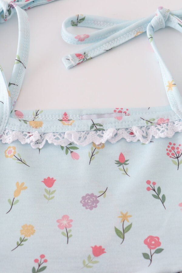 Blue floral ruffle dress - Image 2