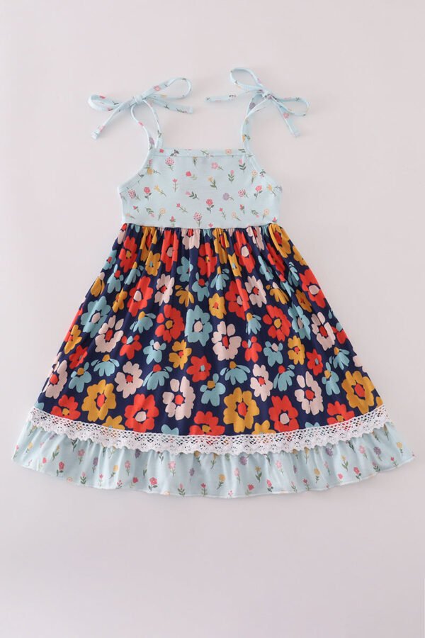 Blue floral ruffle dress - Image 3