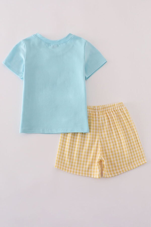 Blue animals applique shorts set - Image 5