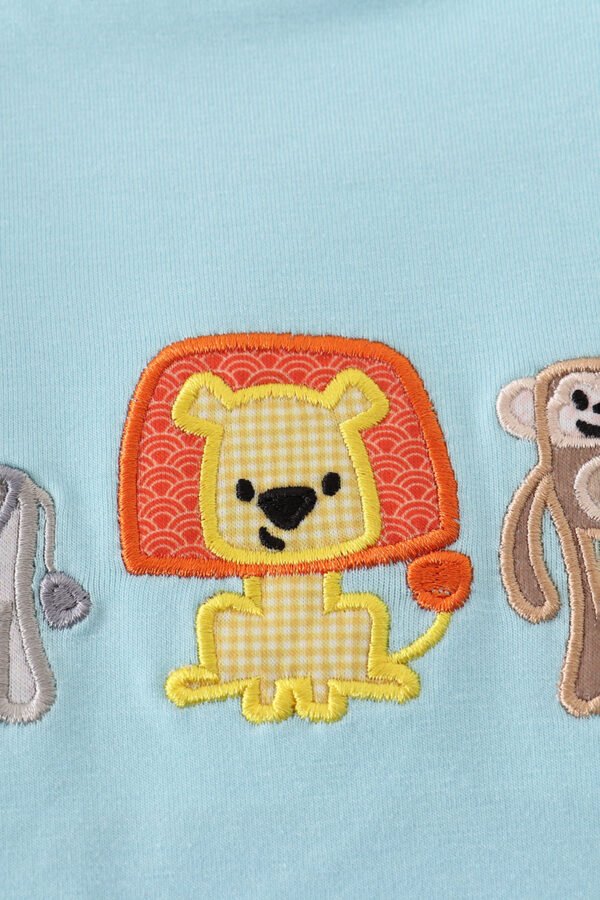 Blue animals applique shorts set - Image 4