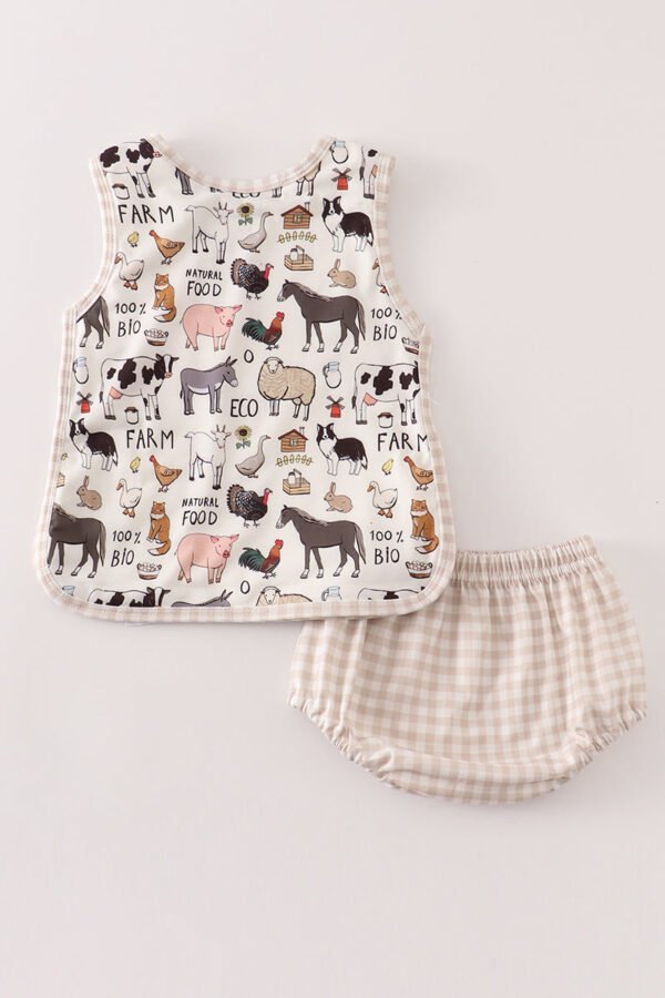 Beige farm baby boy set - Image 5