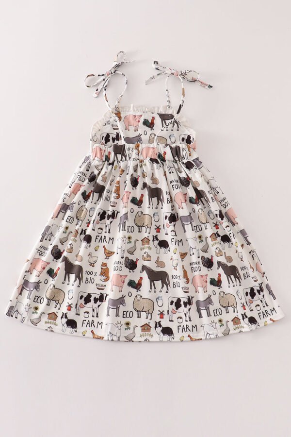 Beige farm strap dress - Image 4