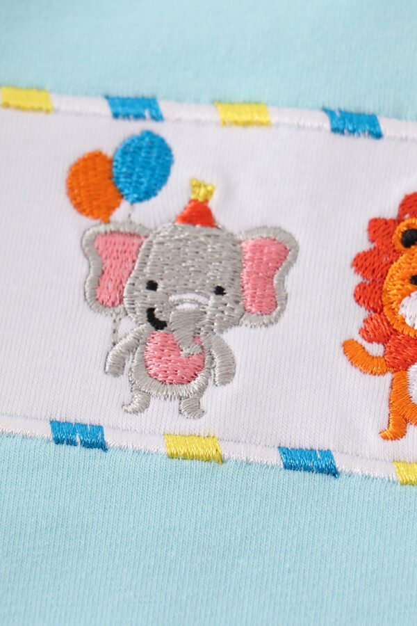 Blue animals birthday embroidery boy set - Image 3