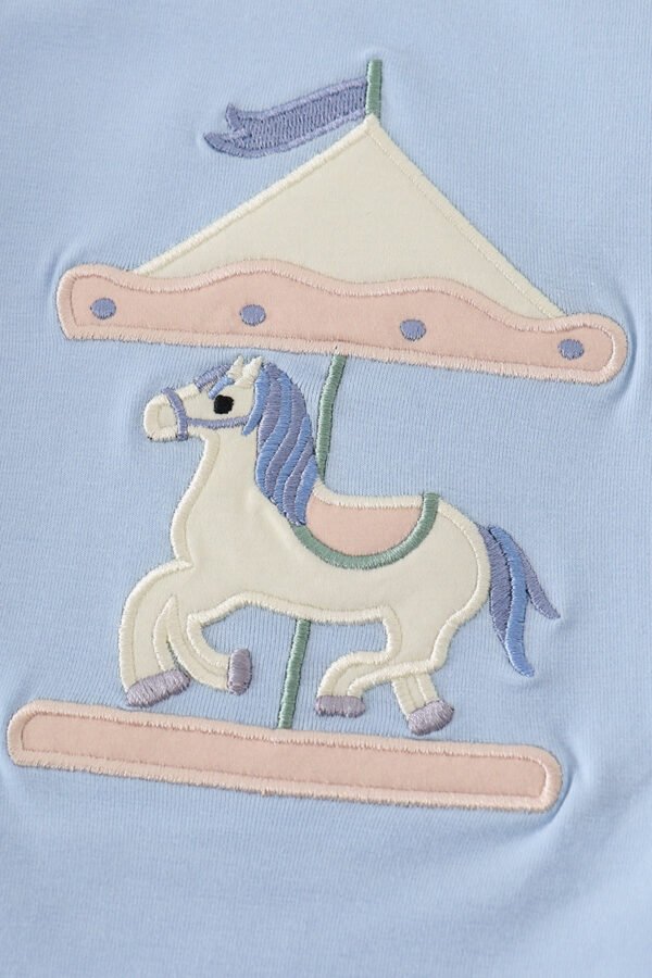 Blue carousel applique boy set - Image 3