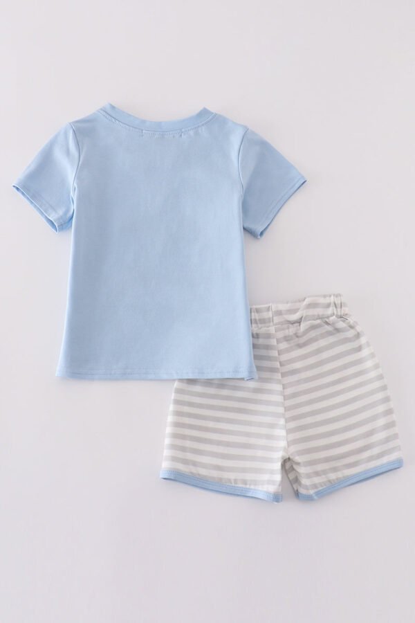 Blue carousel applique boy set - Image 5