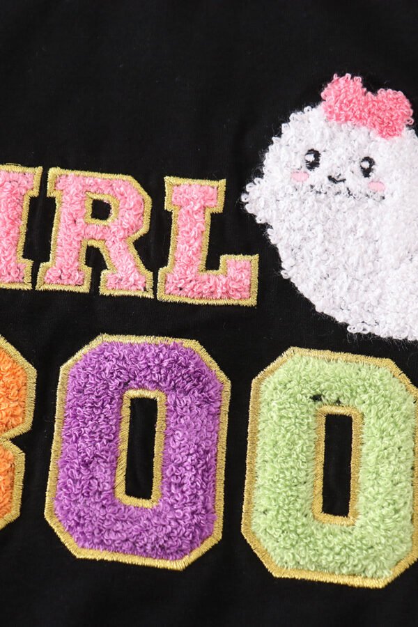 Black halloween MOM&GIRL BOO chenille patch top - Image 3