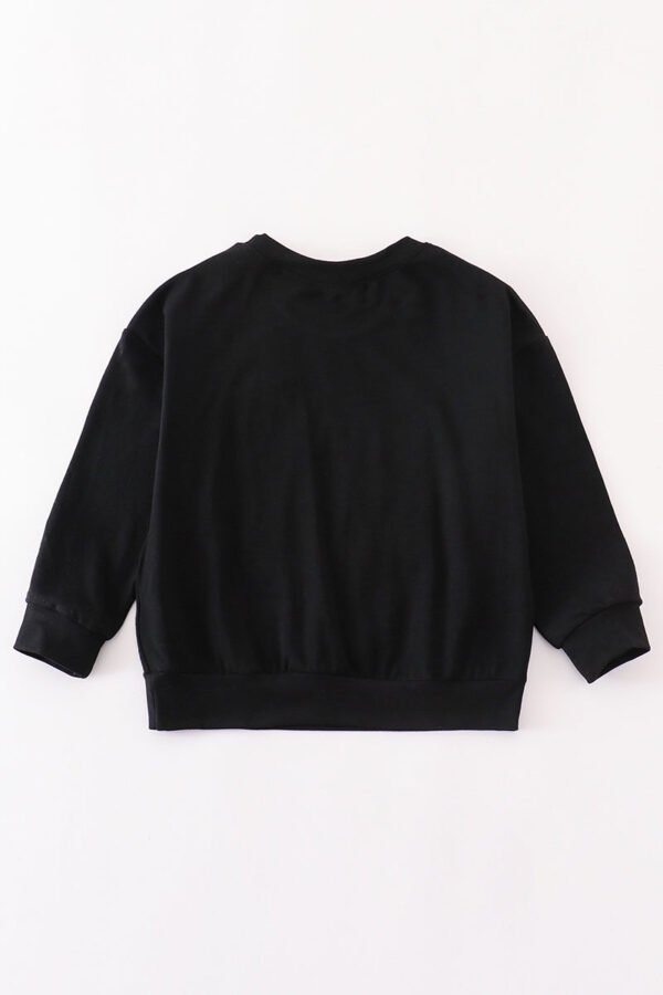 Black halloween MOM&GIRL BOO chenille patch top - Image 6