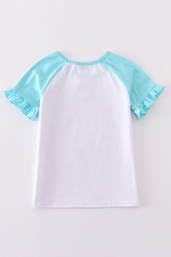 Mint princess bow print girl top - Image 4