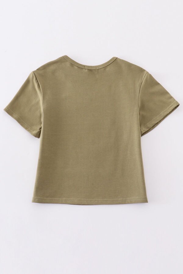 Green music fan print girl top - Image 5