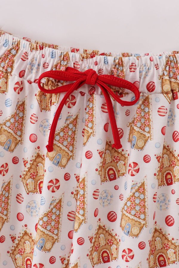 Christmas gingerbread house print women pajamas pants - Image 5