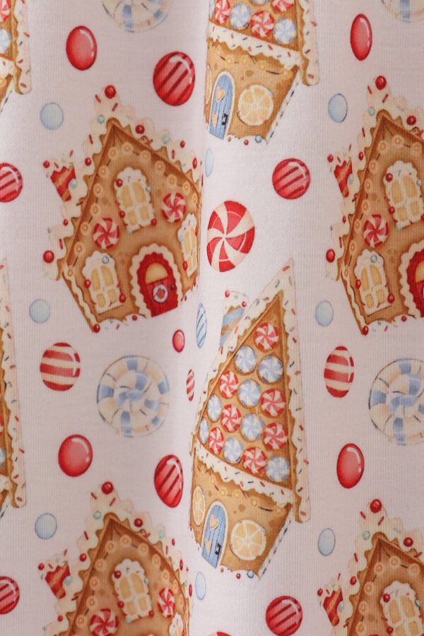 Christmas gingerbread house print women pajamas pants - Image 2