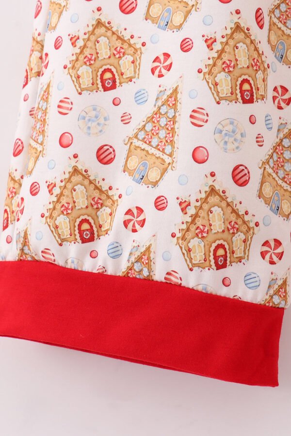 Christmas gingerbread house print women pajamas pants - Image 3