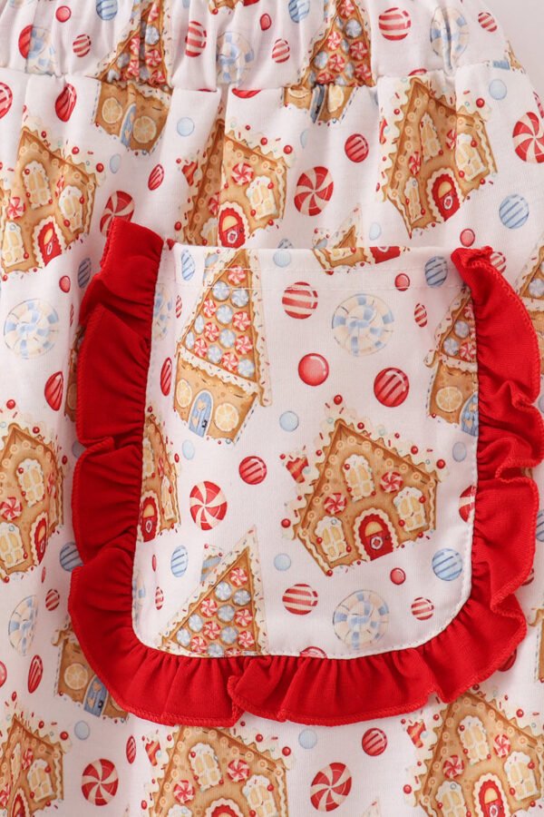 Christmas gingerbread house print women pajamas pants - Image 6