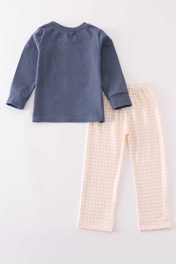 Blue cow applique boy set - Image 5