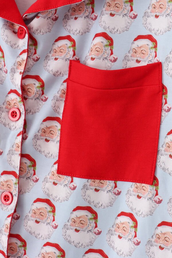 Blue christmas santa claus men pajamas set - Image 4