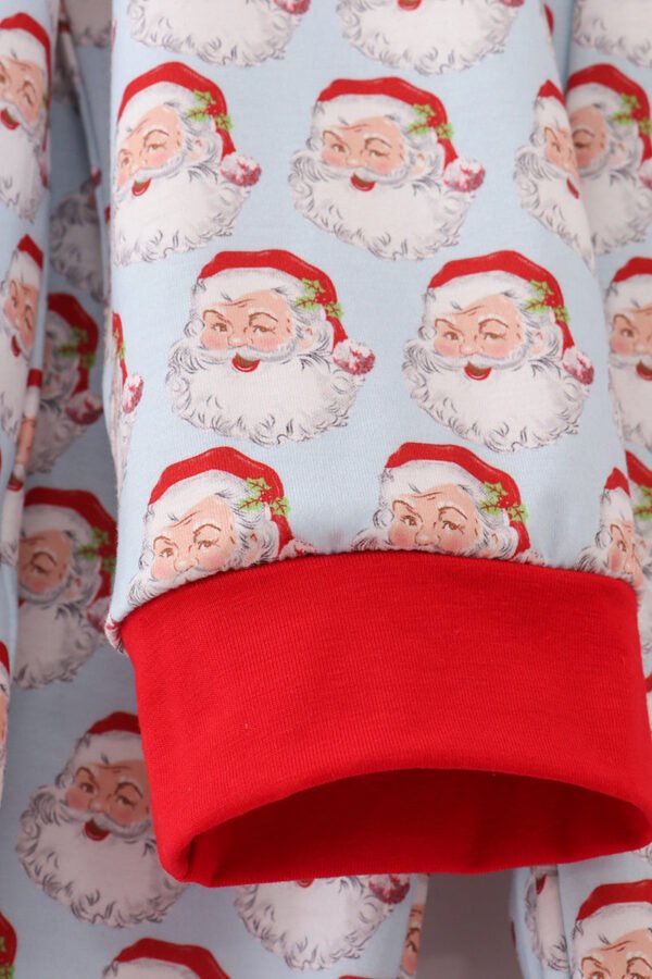 Blue christmas santa claus men pajamas set - Image 2